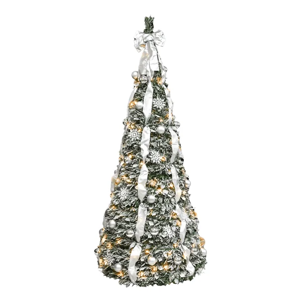 

Pop-Up Christmas Tree, Pre-Assembled PVC Holiday Tree with Hinged Branches - Fireproof, Easy Setup & Storage