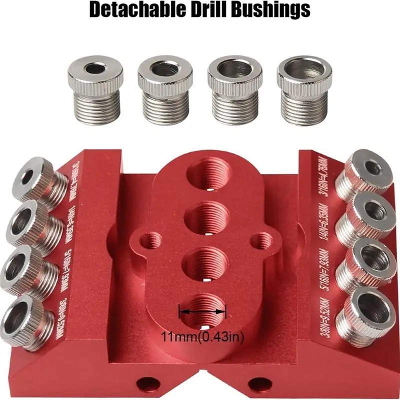 A21Q -30 45 90 Degree Angle Drill Guide Jig Drill Block For Straight Angled Holes With Detachable Drill Positioning Bar