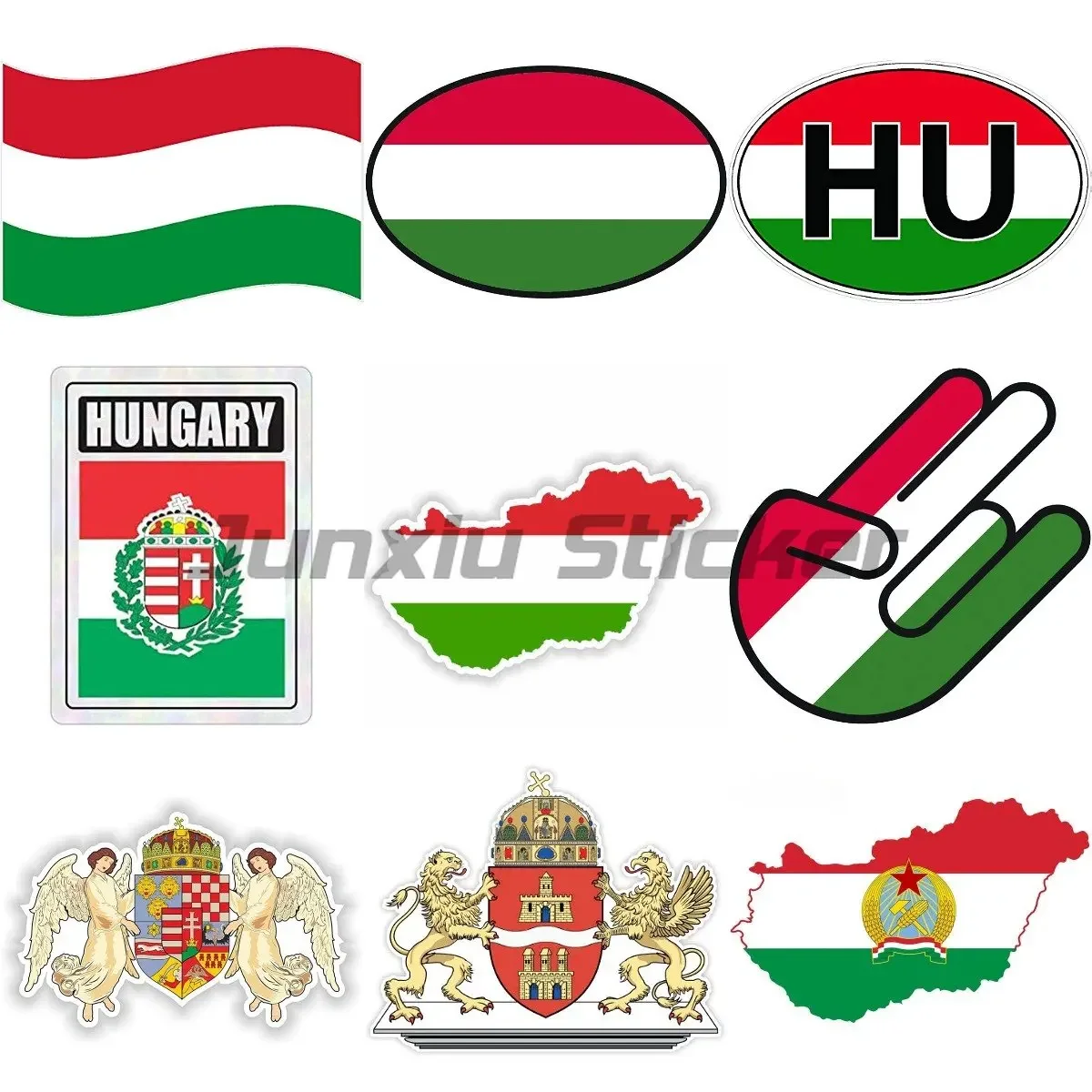 

Hungary Flag Wall Sticker Helmet Motorcycle Stickers Laptop Stickers Vinyl Car Window Decals Car Decal