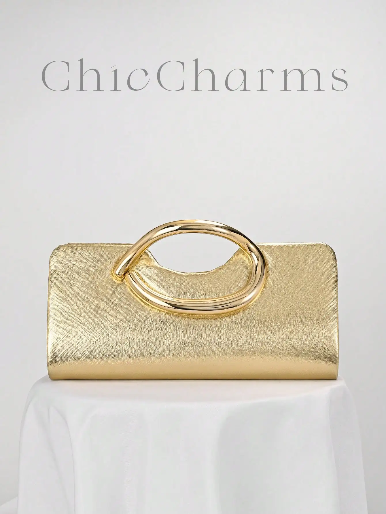 European And American Women's Gold Patchwork Pattern Design Evening Bag, Shiny Clutch Suitable For Fashion Parties, Balls, Romantic Weddings, Birthday Gatherings. Detachable Chain Can Be Worn On The Shoulder Or Crossbody., Chic & Elegant