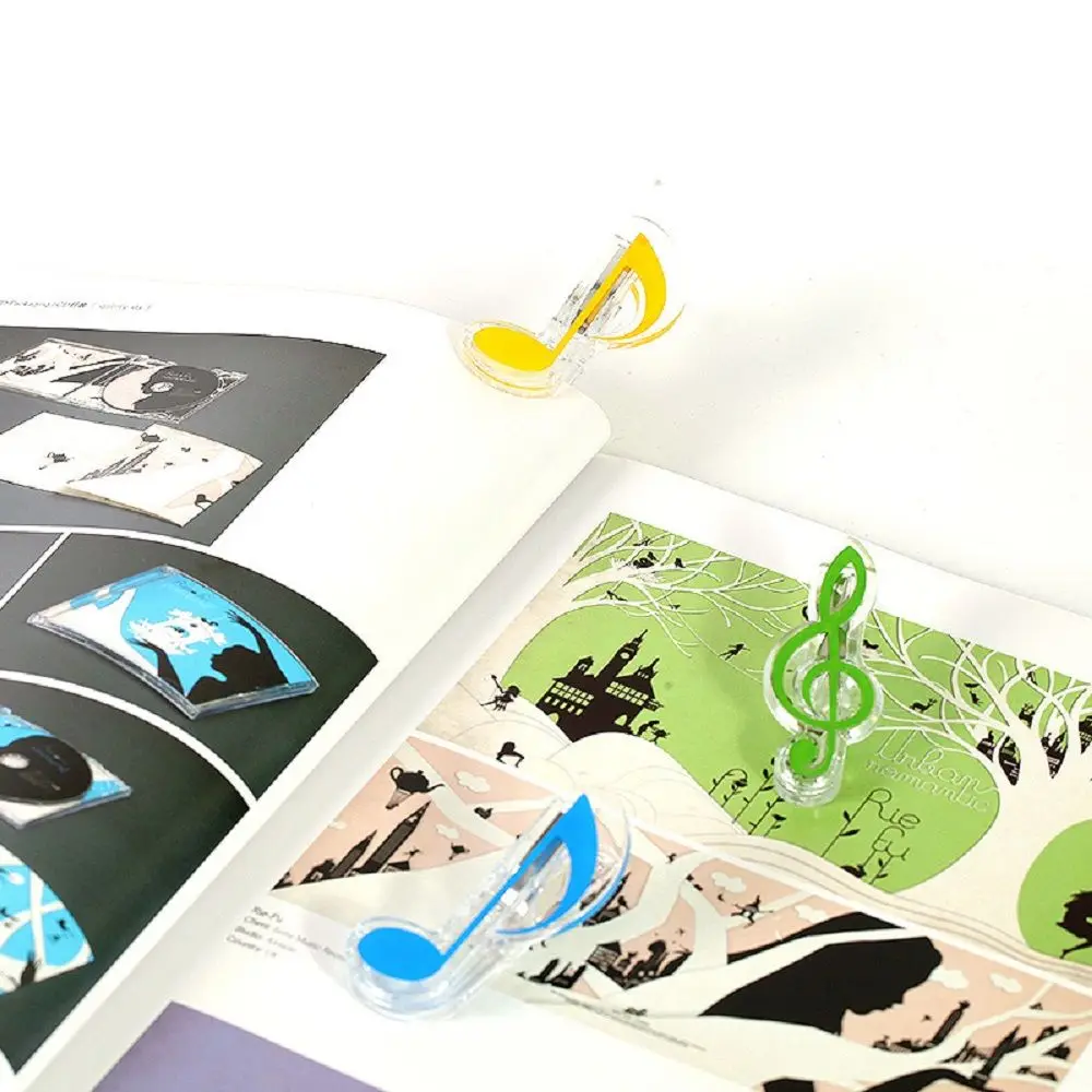 Supplies Piano Music Office Folder for Piano Supply Letter Paper Clip Plastic Musical Note Spring Holder For Book Paper Sheet