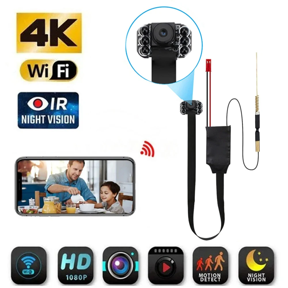 1080P HD Wifi Mini kamera DIY przenośna kamera noktowizyjna na podczerwień Mini kamera P2 PIP kamera internetowa detekcja ruchu zdalne oglądanie