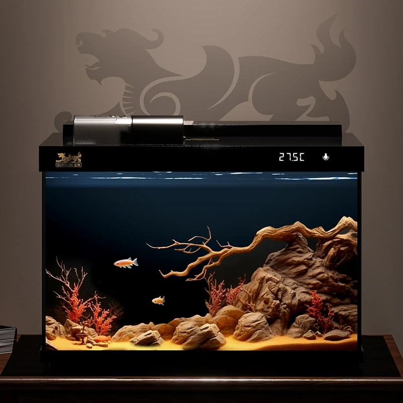 

Customized Smart Fish Tank Filter Oxygen Generator Ultra-white Glass Living Room Small Household Aquarium