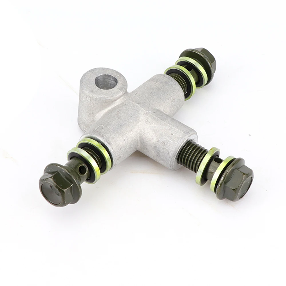 

ATV Kart Hydraulic Brake Line Tee Hose Connector 3 Way T Adapter With M10x1.25 Banjo Bolt