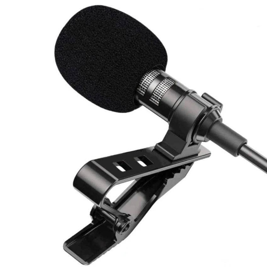 Portable 1.5m Mini Lavalier Microphone Condenser Clip-on Lapel Mic Wired 3.5mm USB Type-C Microfon For Phone Laptop PC