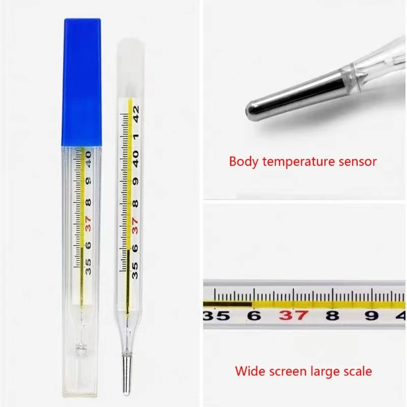 Classic Traditional Clinical Glass Free Thermometer Celsius Household Dual Scale Accuracy