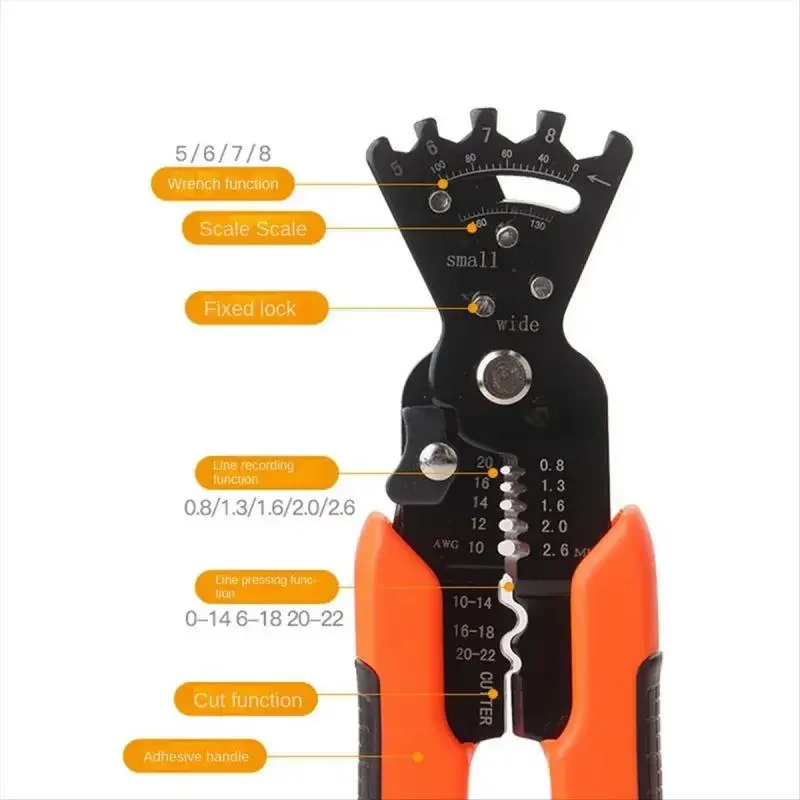 Multifunctional Wire Stripping Pliers 5 In 1 Bending Stripper Pliers Multifunctional Measuring Stripping Crimper