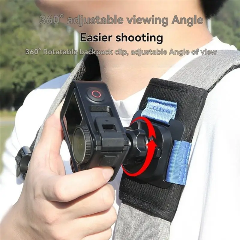 B31B Nylon Buckle Backpack Clip for GoPro Quick Release 360° Second Cut Horizontal Vertical Shooting for DJI Fixed Shooting