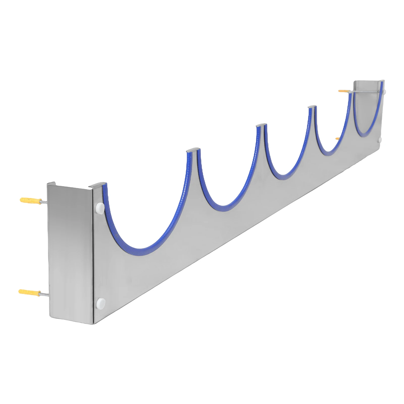 

Safety Hat Storage Hanger Wall Mounted with Rubber Strip Hard Hat Storage Organizer Rack Stainless Steel for Construction Sites