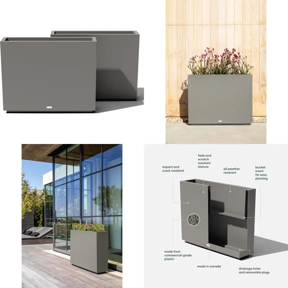 

All-Weather Durable Tall Rectangular Planter for Indoor and Outdoor Use | Perfect for Patios and Porches with Long-lasting Span