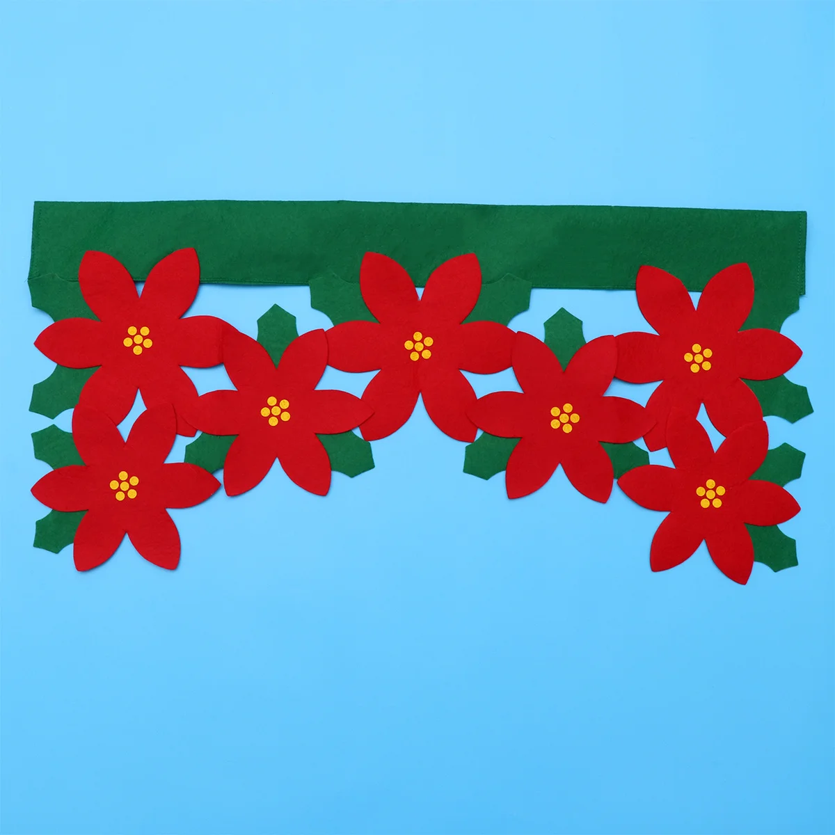 

Red Flower Christmas Curtains Valance Decorative Cloth Window Door Hanging Festive Party Backdrop Home Interior Design