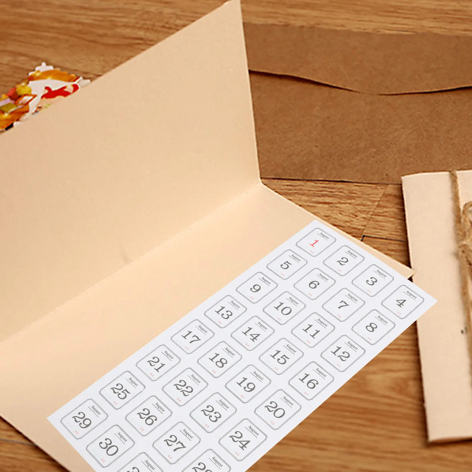 

60 Pcs Daily Paid Stickers Gift Year Plan Calendar Notebook Date Paper Decorative