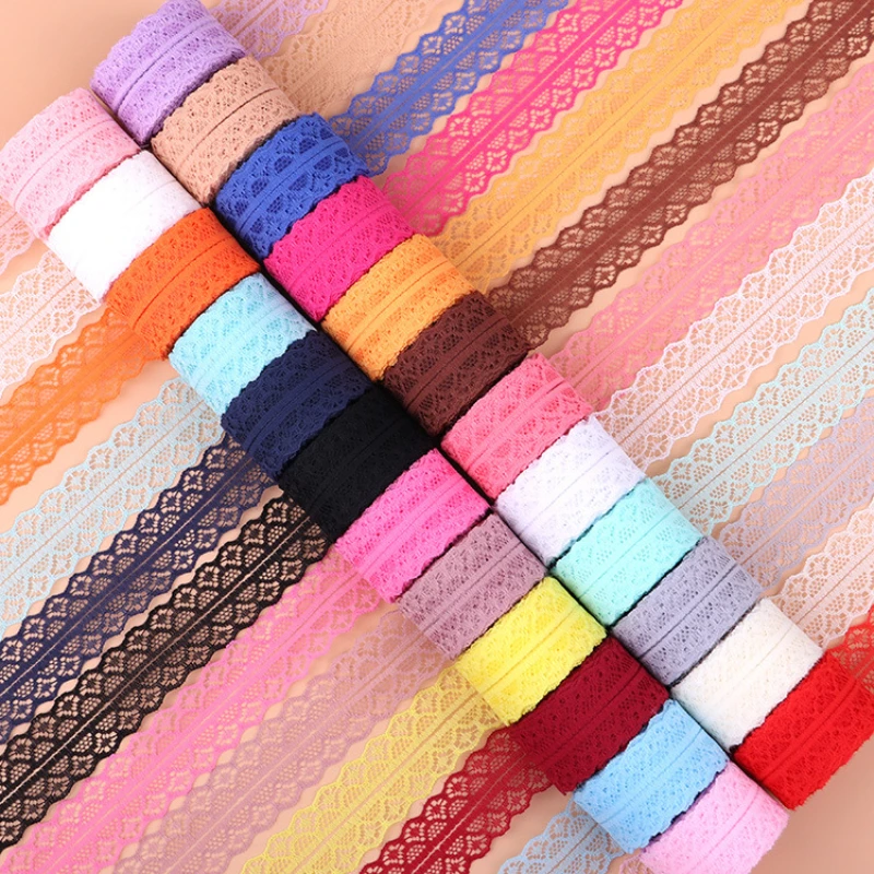(10 متر/لفة) 3 سنتيمتر غير بسط شريطة من الدانتيل أبيض أسود أحمر أزرق أرجواني أخضر وردي أصفر برتقالي Crafts بها بنفسك الحرف زهرة الديكور