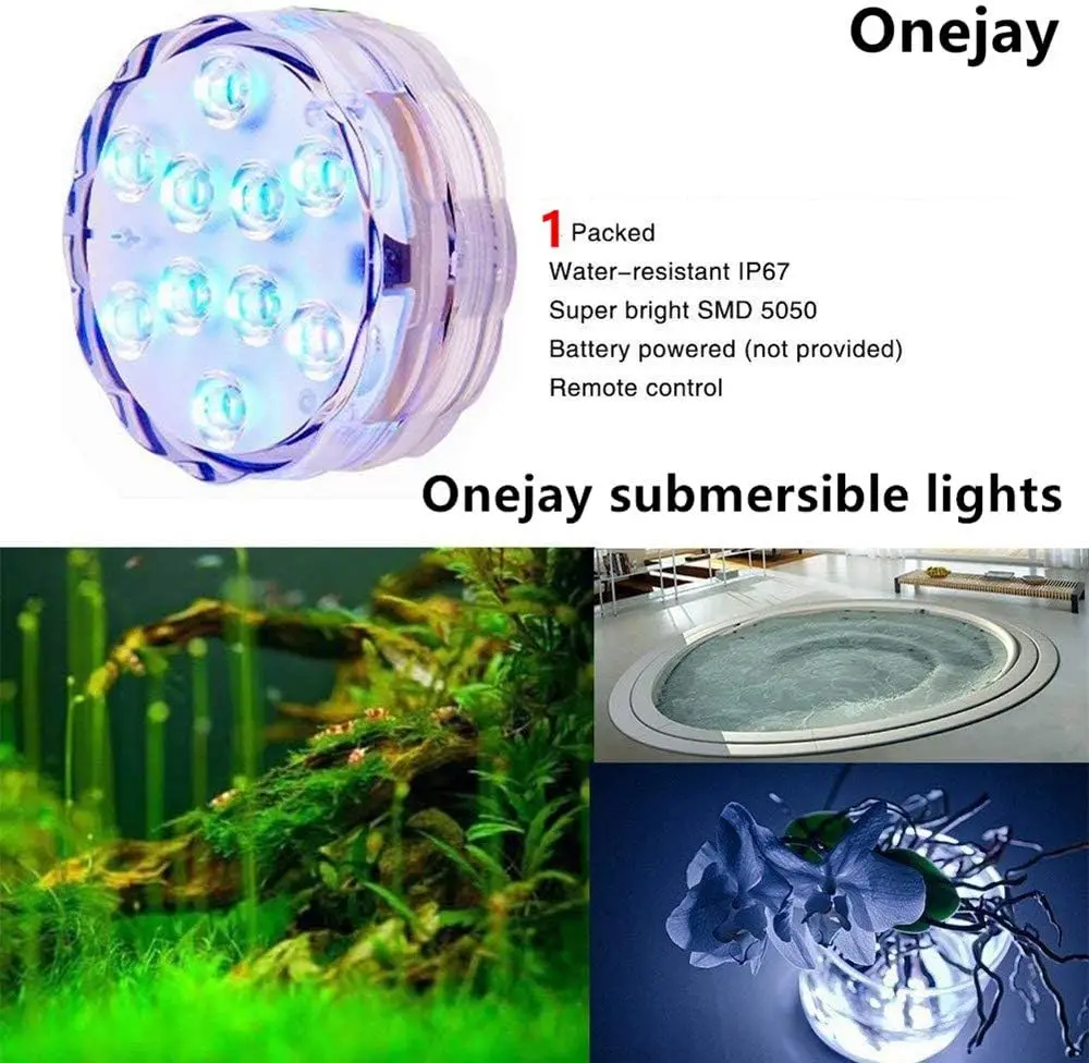 

IP68 Waterproof Multi Color Submersible LED Lights Underwater Night Lamp Tea Light Vase Bowl Party Wedding Christmas Decoration