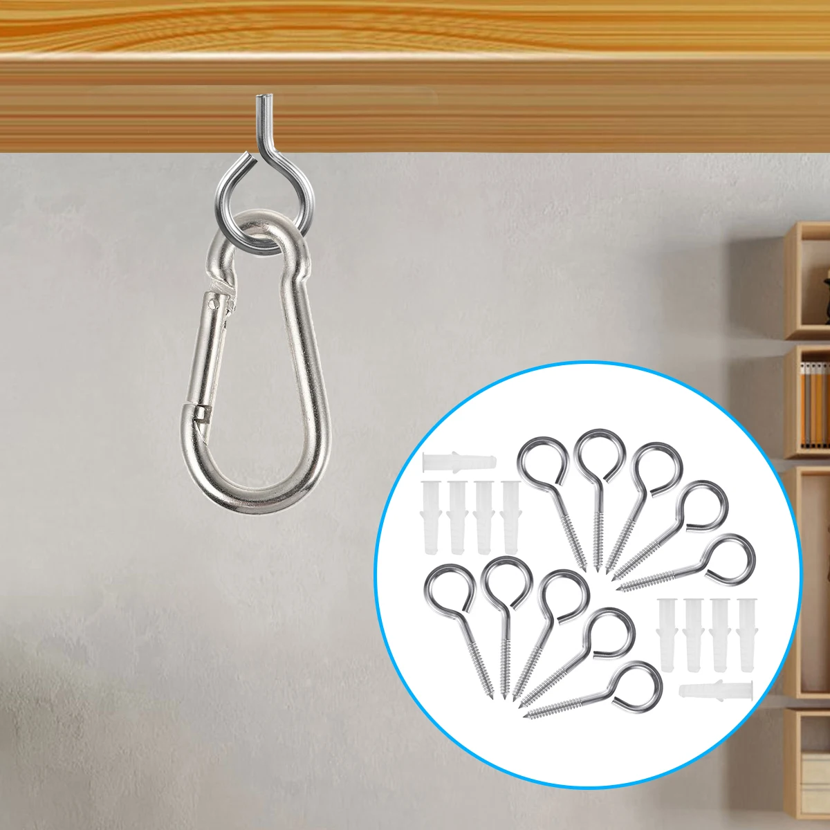 

10pcs 304 Stainless Steel Eye Bolt Self Tapping Screw 70Mm Long Thread For Marine Outdoor Use Durable Ring Hook Fastener