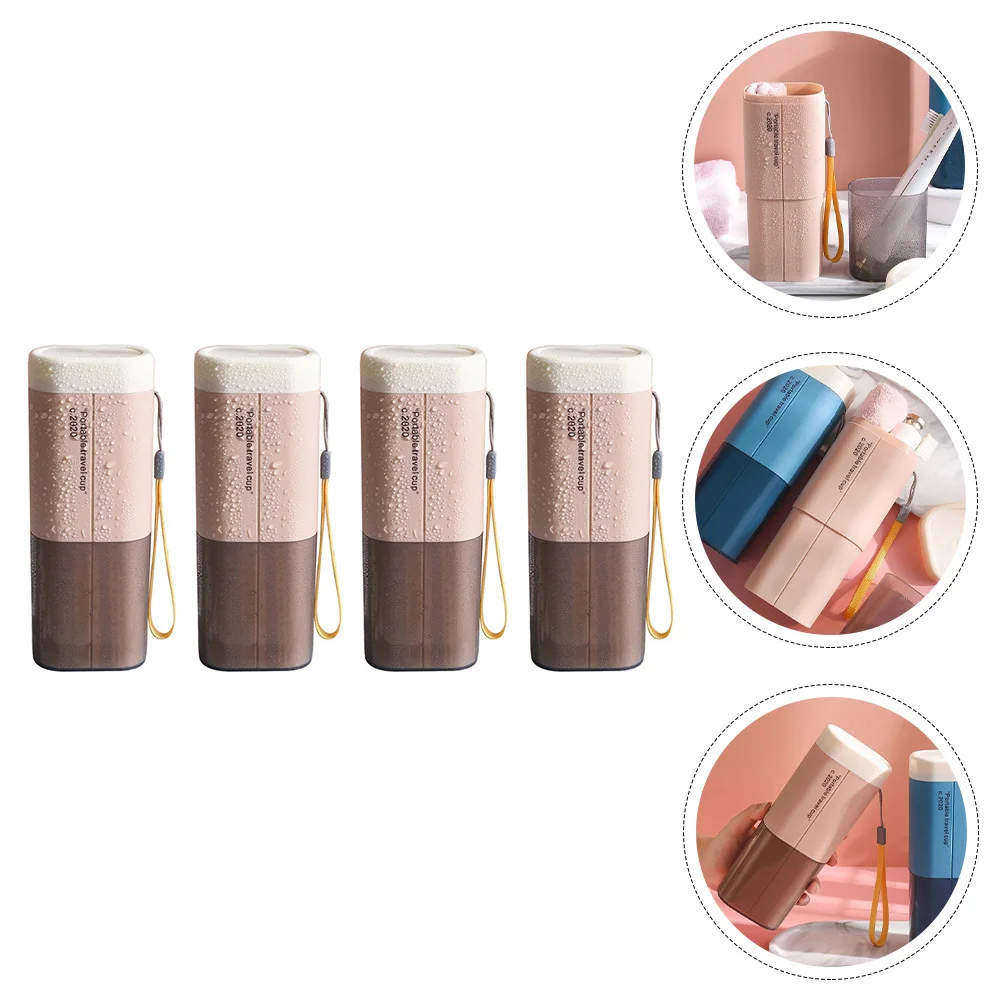 4 قطع من علبة فرشاة الأسنان للسفر، تخزين محمول، مادة متينة عالية الجودة، تصميم موفر للمساحة، أنيق وجذاب وخفيف الوزن