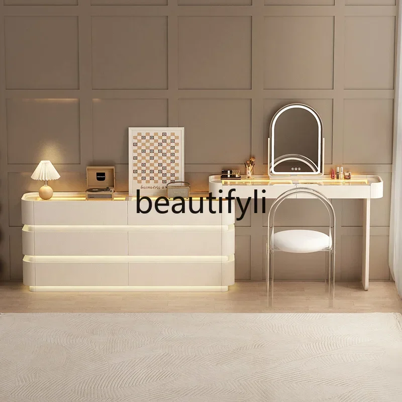 

ss D integrated bedside cabinet corner bedroom makeup table ultra-thin chest cabinet small apartment storage cabinet