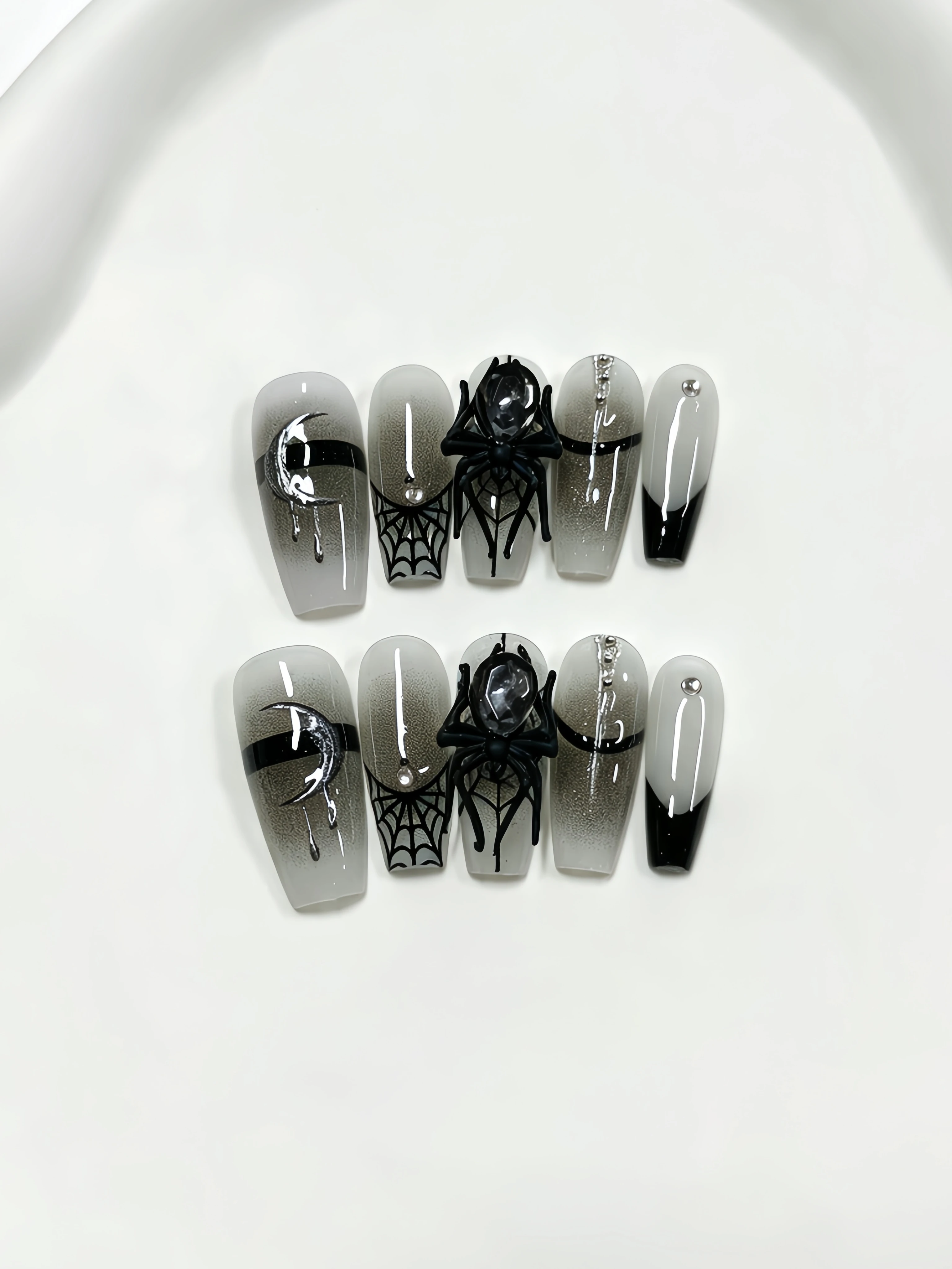 10 Medium-Length Trapezoidal P - Nail Art Gothic recension och pris