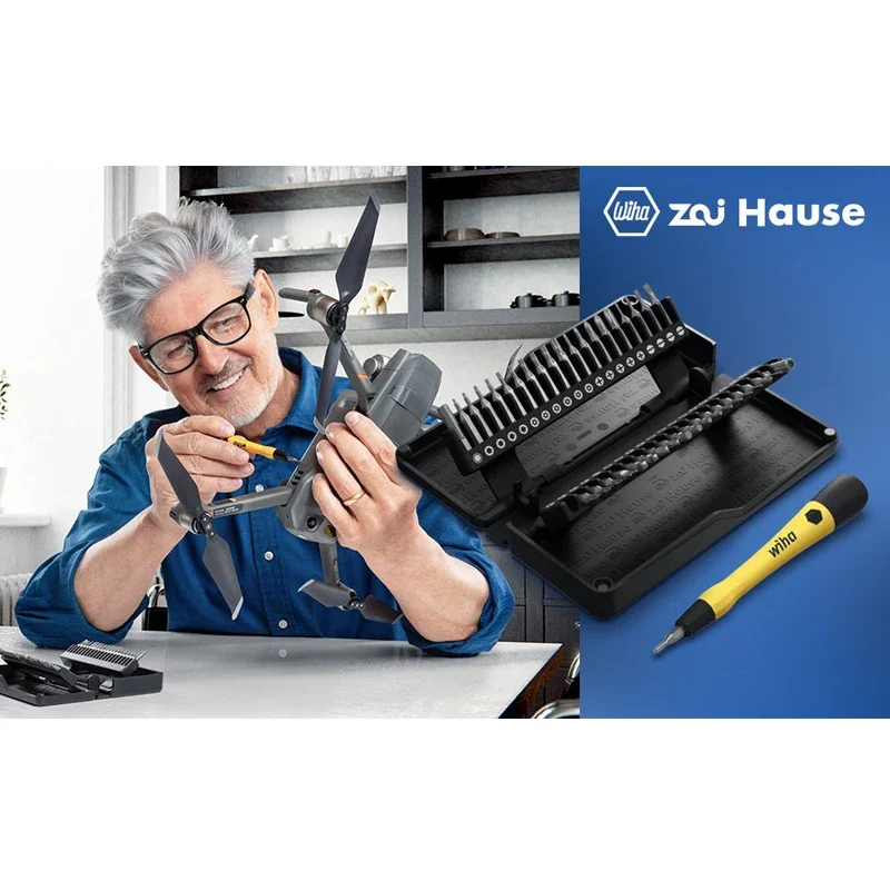 Wiha Zai Hause 44624 40 in1 ESD Micro Precision Magnetic Screwdriver Bit Set Nut Driver Rod Z6901C4