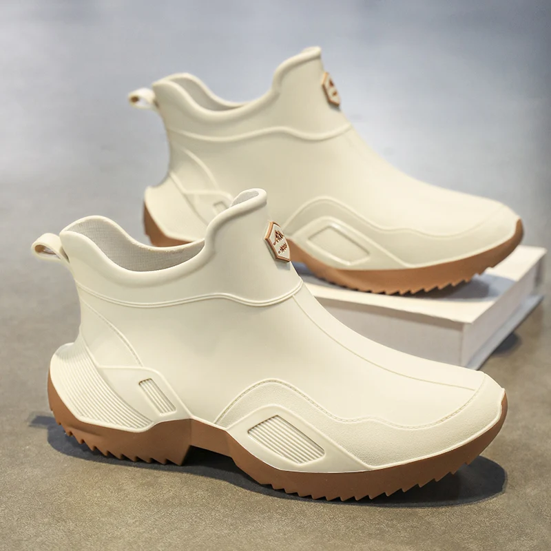 Men Women's Casual Rain Shoes Four Seasons New Non-Slip Waterproof Comfort Outdoor Fishing Water Shoes Fashion Lovers Rain Boots