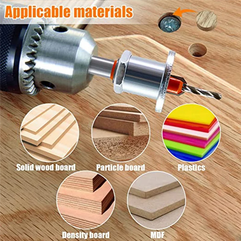 

F-T 2 упаковки 8 мм сверла по металлу и дереву с ограничителем глубины для деревообработки, пластика, сверления