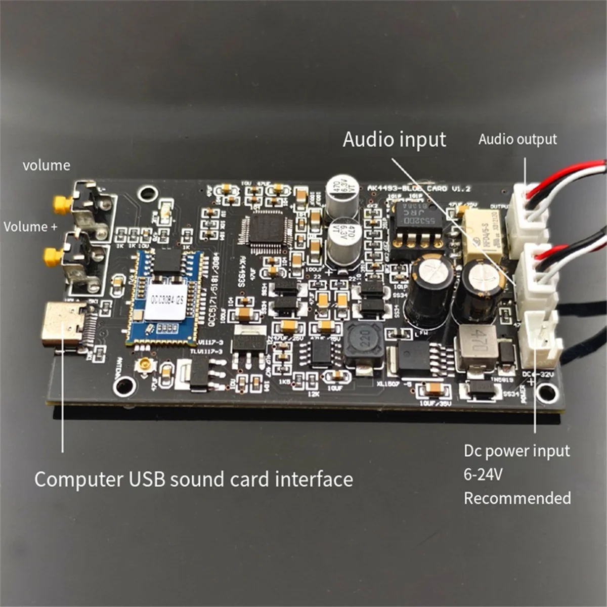 

ABRI_Upgrade Bluetooth 5.3 AK4493S Decoding Module Analog Input Hard Decoding for APTX HD LDAC