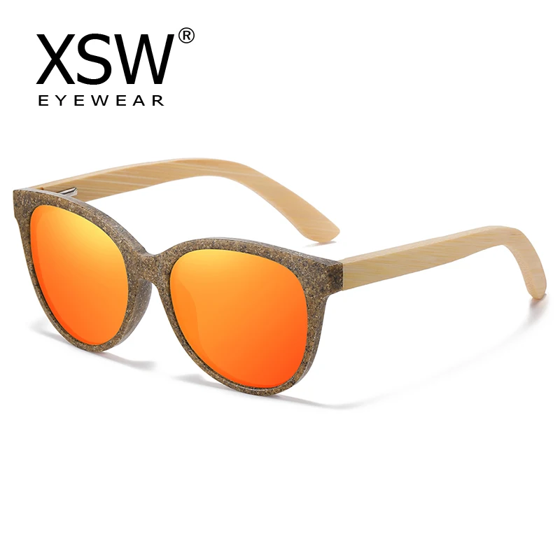 

Овальные Солнцезащитные очки XSW кофейные женские, модные роскошные брендовые поляризационные зеркальные солнечные очки в деревянной оправе