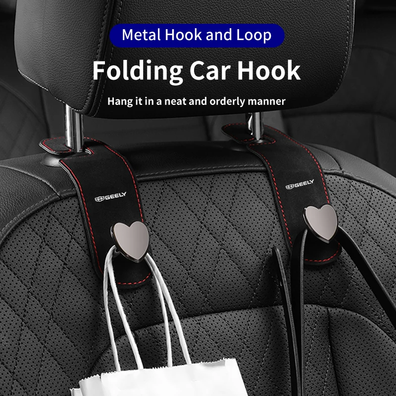 1/2 шт., скрытые крючки для заднего сиденья автомобиля в форме сердца для Geely Boyue Emgrand X7 EC7 Atlas GC6 GC9, детали EC8 Atlas CK2 CK3, аксессуары