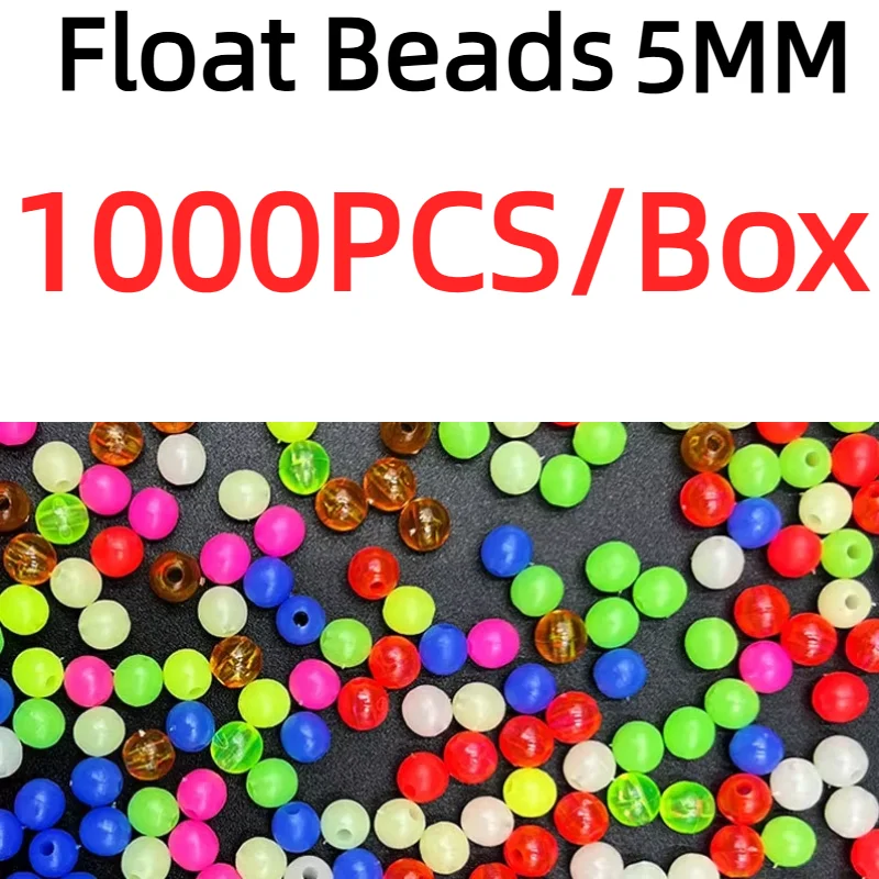 Hot Sale 1000pcs Glow in the Dark Float Beads Fluorescent Round Stopper Rock Night Surf Fishing Pesca Señuelos Luminous