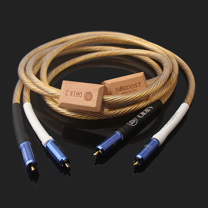 

one pair Nordost ODIN 2 Gold RCA signal cable double lotus sterling silver audio cable CD amplifier tube cable