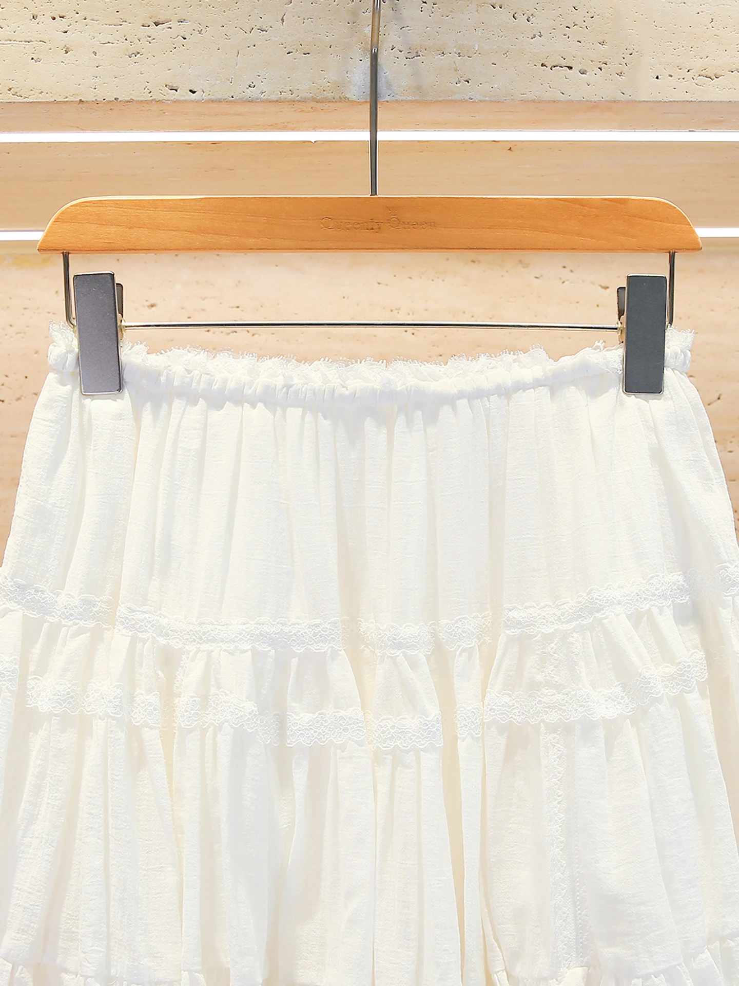 

Puffy Lace Skirt Women's High Waist A-Line Skirt Sweet Baking Sle Commute Simple High Waist Other Material 00%