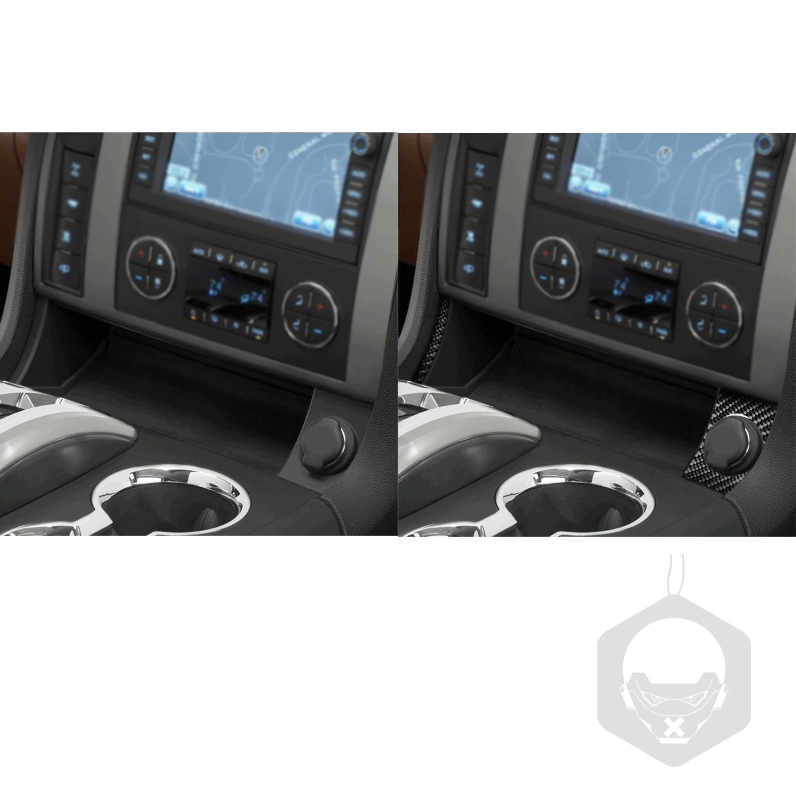 

For Hummer H2 2008 2009 Carbon Fiber Gear Shift Storage Cigarette Lighter Panel Trim Cover Car Accessories Decoration Sticker