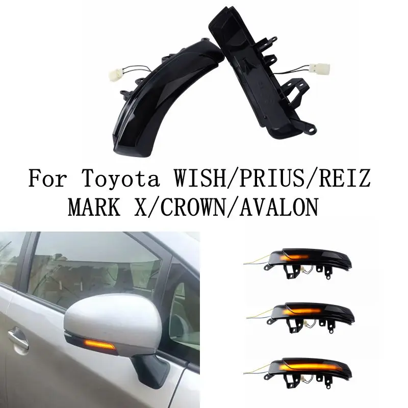 

Car Styling For Toyota PRIUS ZVW30 REIZ GRX130 CROWN GRS202Side Mirror Indicator Blinker Lamps LED Dynamic Turn Signal Light