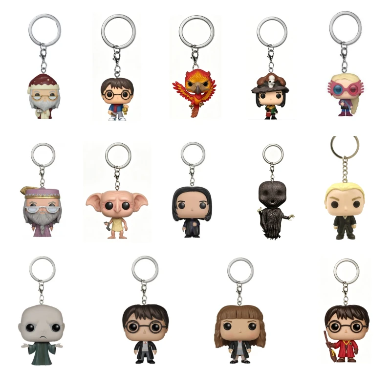Wizarding World Character Keychain Set, Cute Mini Figure Key Rings, Collectible Bag Charms, Ideal Gift for Fans & Kids view 2