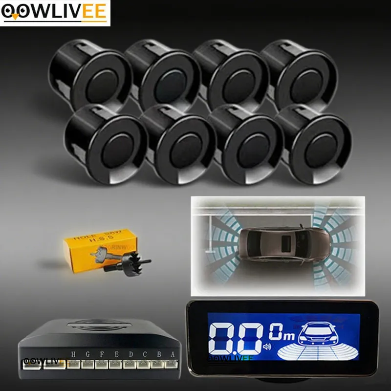 

OOWLIVEE intelligent car systems LCD Display Car Parking Sensor Kit Reverse Backup Radar 8 Voice/Beeper sound Traffic Jam System