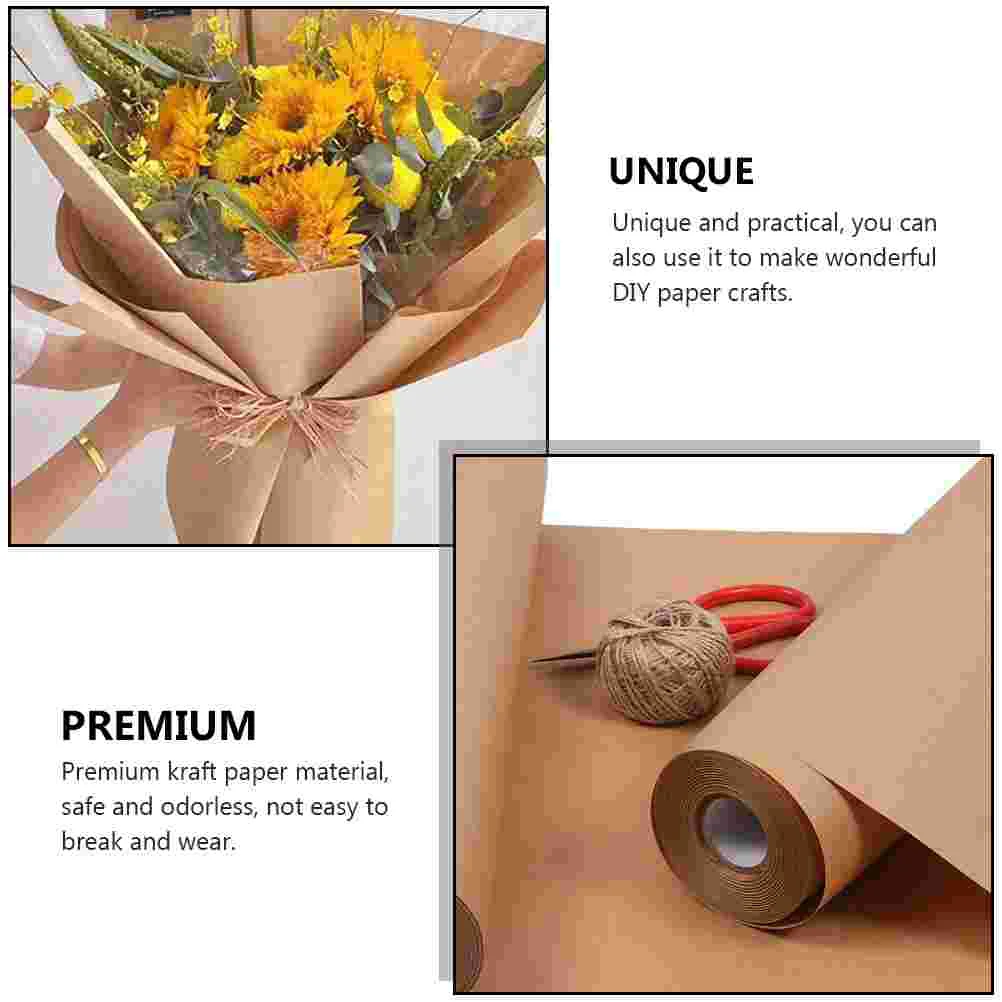 Brown Kraft Paper Roll Wedding Wrapping Book Cover Flower Package Flowers Packing