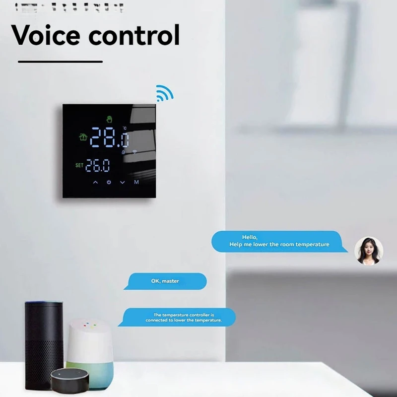 Tuya Smart Wifi Floor Water Heating Wall Boiler Heating Thermostat Programmable Voice Control Backlight Adjustable
