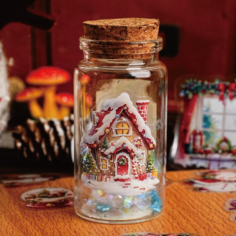 Mr. Paper Weihnachtsaufkleber, 15 Blatt/Packung, süßes Weihnachtsmädchen, Schnee, Landschaftsaufkleber, Handbücher, Heimdekoration, DIY-Geschenke