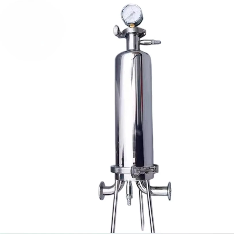 New High Filtration Effective 10inch Stainless Steel Cartridge Filter Housing for Industrial Use Mineral Water Liquids Beverage view 5
