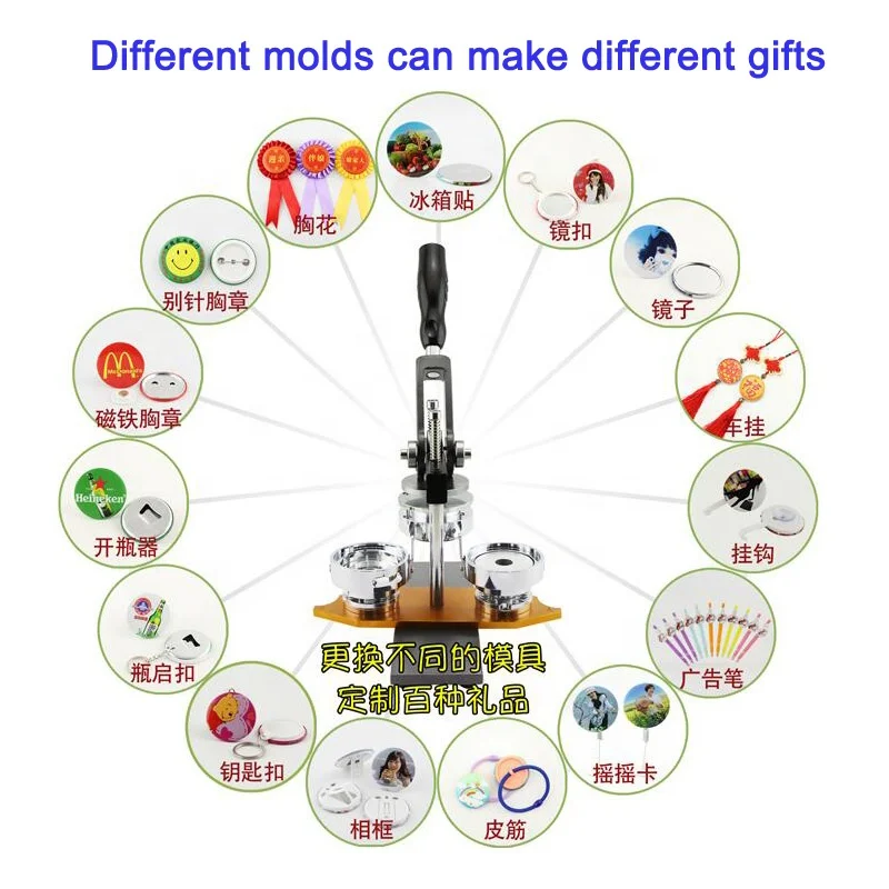 Manual Button Machine Covered Button Making Machine Bearing 10 Steel Diy Provided Manual Fabric Prensa Manual De Metal TJ CN;JIA