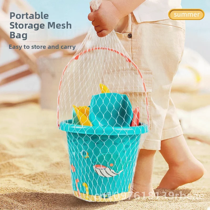 Conjunto de ferramentas de escavação de areia para crianças, 18 peças, verão, plástico, pá de praia, balde, pacote de brinquedos para mãos e agarrar o cérebro