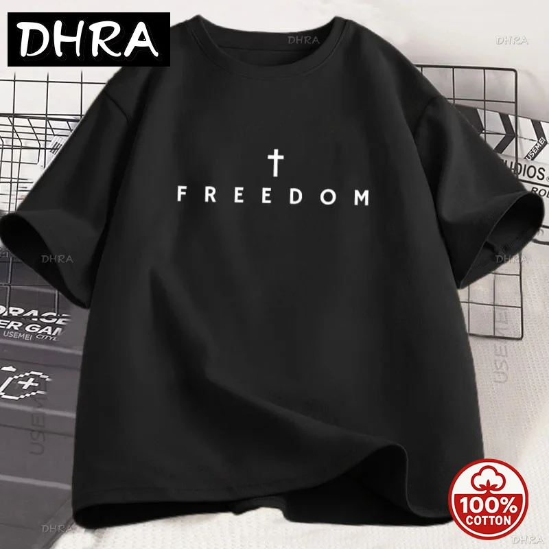 تي شيرت مجاني تي شيرت بسيط من القطن مريح غير للجنسين تي شيرت ملابس الشارع #1