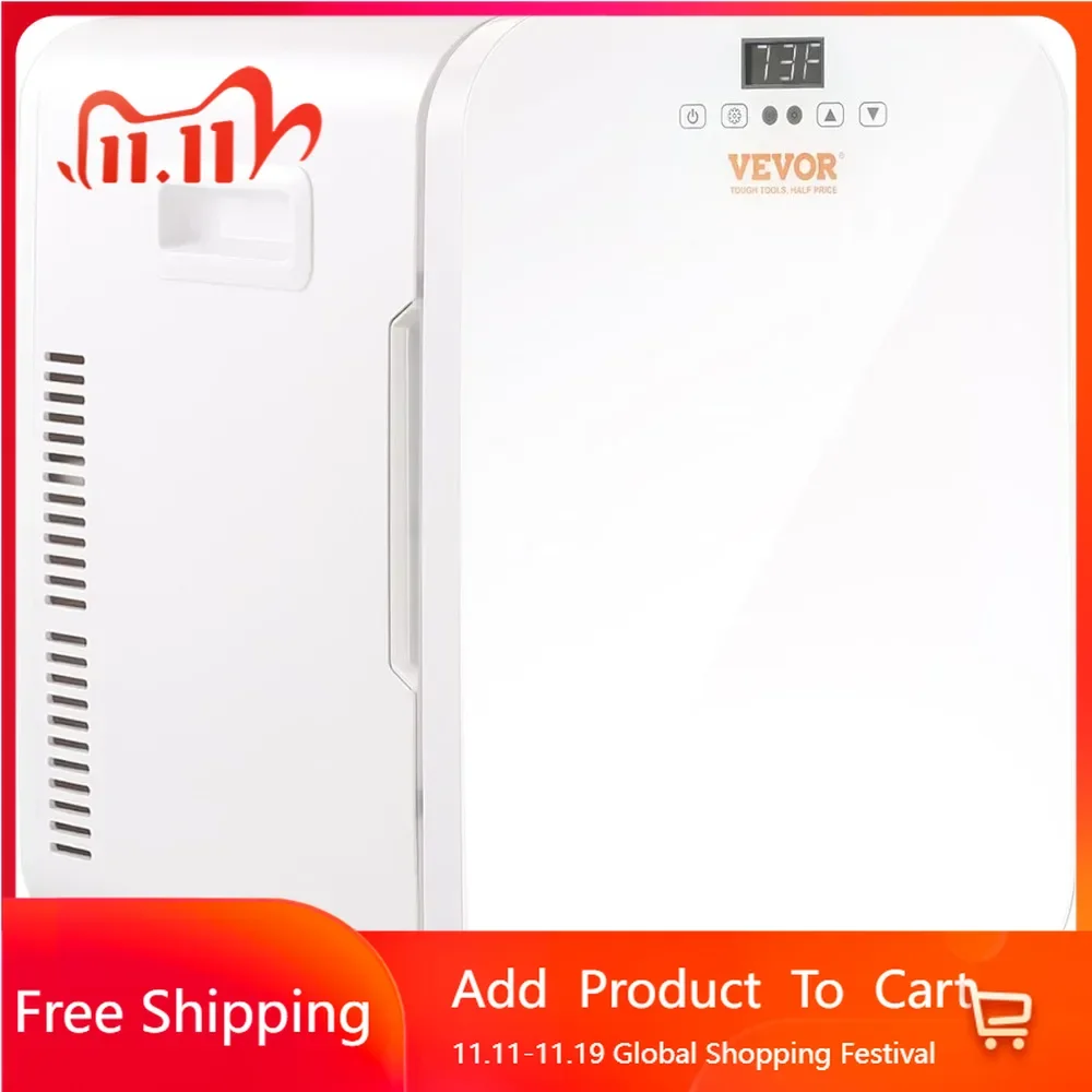 20L Fridges with Temper Control Touch Screen,Portable Small Refrigerator for Bedroom Office Car,AC/DC Cool Warmer for Drink Milk