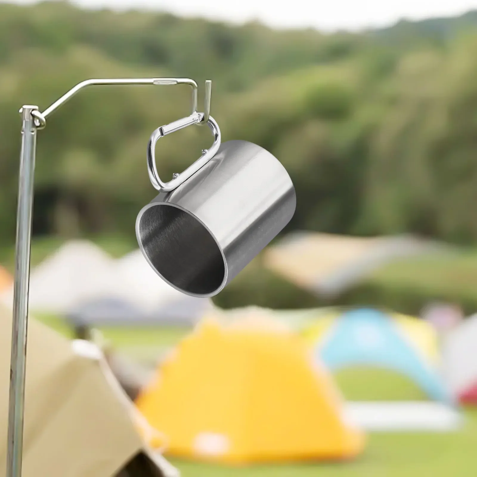 

Кофейная чашка, удобное хранение, внутренняя чашка из нержавеющей стали 201, нержавеющая сталь 340, уличный карабин для кемпинга, чашка для кемпинга