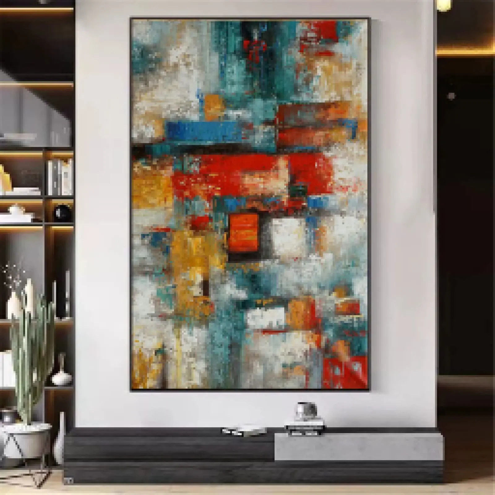 No Framed Canvas Poster, Color Block  Painting, Canvas Wall Art, Artwork Wall Painting For Gift, Bedroom, Office, Living Room, C