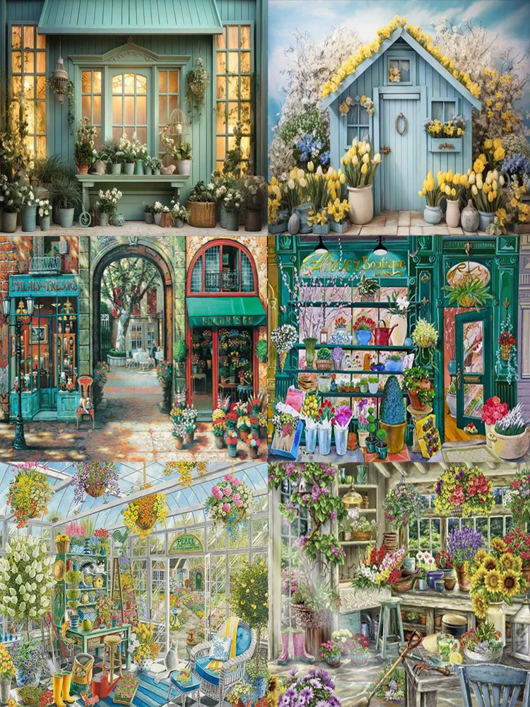 Frühlings garten Blumen haus Thema Geburtstags feier Baby party Fotografie Vinyl Hintergrund Kinderzimmer Dekor liefert