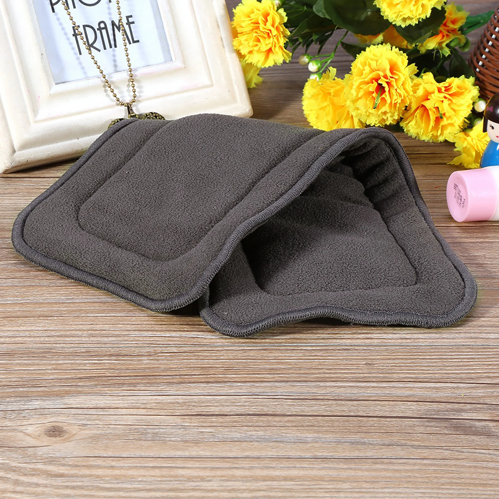 1PC Washable 5 Layers Antibacterial Bamboo Charcoal Cloth Nappy Liner Adult Diaper Insert(M)