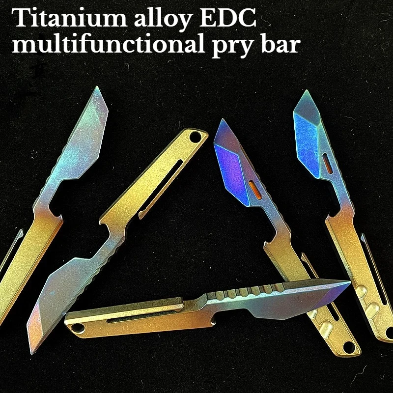NEW Multi Functional Titanium Alloy Pry Bar EDC Portable Outdoor Camping Emergency Self-defense Tool