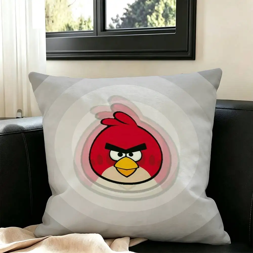 B-BIRD Game A-Angry-y B-Birds  Pillow Case Square Double-Sided Sofa Cushion Cover Bedroom Bedside Pillow