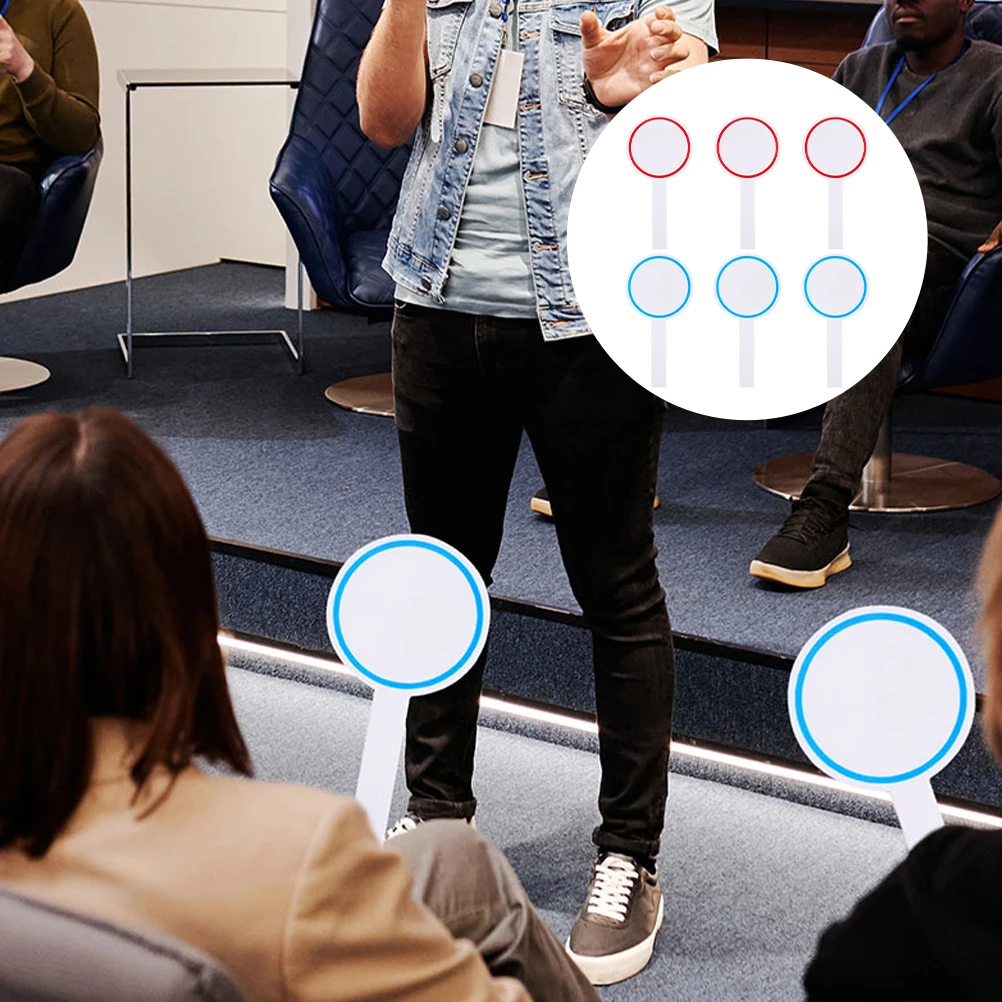 

6pcs Blank Scoreboard Handheld Dry Erase Paddle Single Side Foam Whiteboard For Voting Judging Games Auctions Mini Board